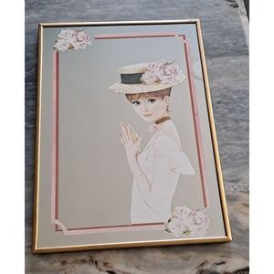 Vintage Josephine Currie 1970s Victorian Lady Mirror Wall Hanging MCM Art Deco